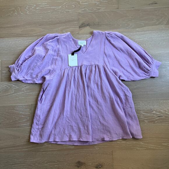 Pomander Place by Tuckernuck Lavender Gauze Millie Dress Large NWT - Picture 6 of 8